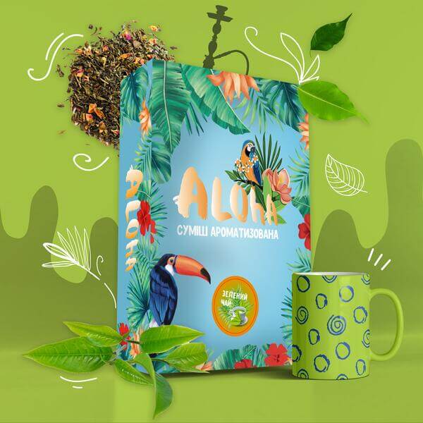 Безникотиновая смесь Aloha Зеленый чай 100 грамм