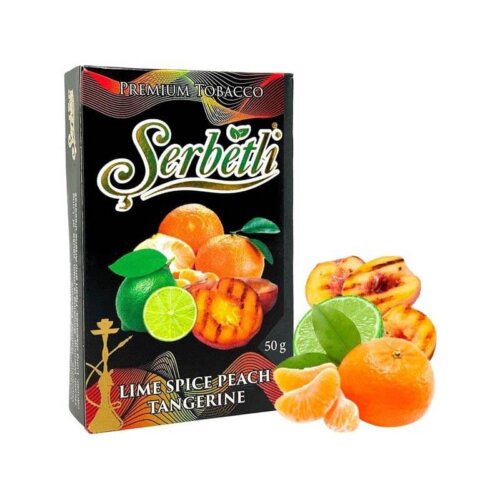 Табак Serbetli Lime spice peach tangerine (Лайм пряный персик мандарин) 50 грамм