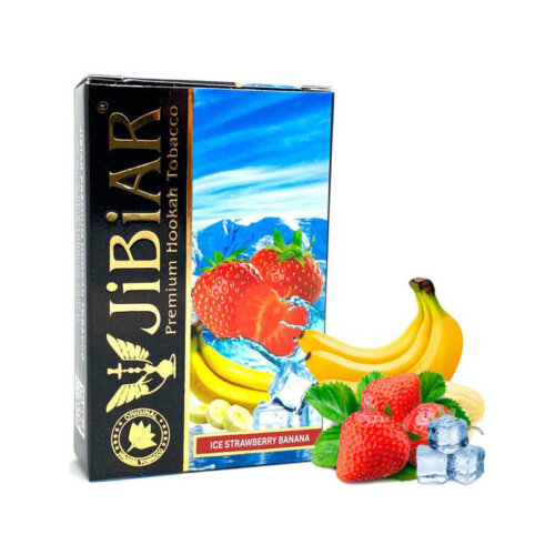 Табак Jibiar Ice Strawberry banana (Айс клубника банан) - 50 грамм