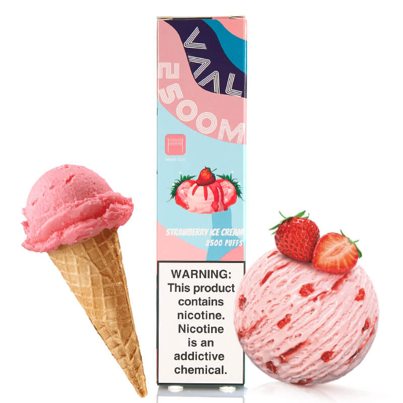 Одноразовая электронная сигарета VAAL 2500 Strawberry ice cream (Клубничное мороженое)