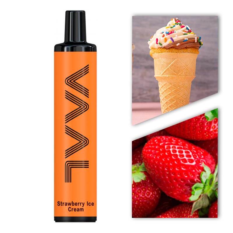 Одноразовая электронная сигарета VAAL 1500 Strawberry ice cream (Клубничное мороженое)