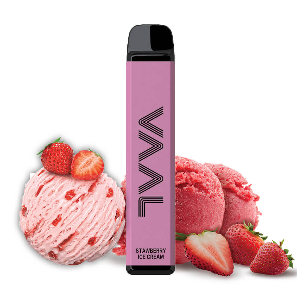 Одноразова електронна сигарета VAAL 1800 Strawberry ice cream (Полуничне морозиво)