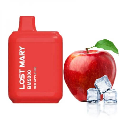 Одноразовая электронная сигарета Lost Mary BM5000 Red apple ice (Красное яблоко лед)