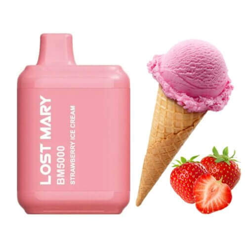 Одноразовая электронная сигарета Lost Mary BM5000 Strawberry ice cream (Клубничное мороженое)