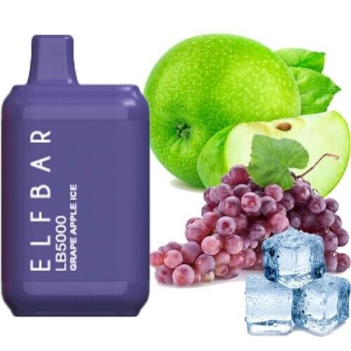 Одноразовая электронная сигарета Elf bar LB5000 Grape apple ice (Виноград яблоко лед)