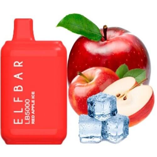 Одноразова електронна сигарета Elf bar LB5000 Red Apple Ice (Червоне яблуко лід)