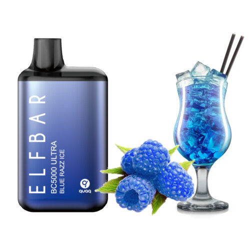 Одноразовая электронная сигарета Elf bar BC5000 Blue Razz Ice (Лимонад голубика малина)