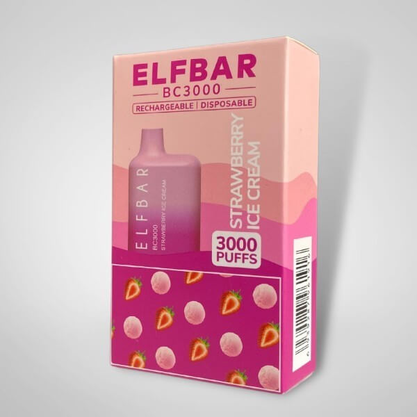 Одноразовая электронная сигарета Elf Bar BC3000 Strawberry ice cream (Клубничное мороженое)