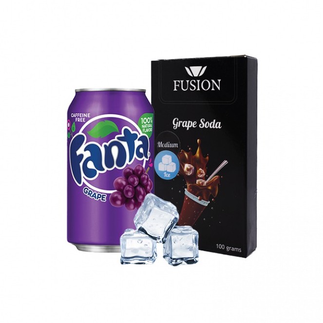 Табак Fusion Medium Ice Grape Soda (Ледяная Виноградная Сода, 100 г)