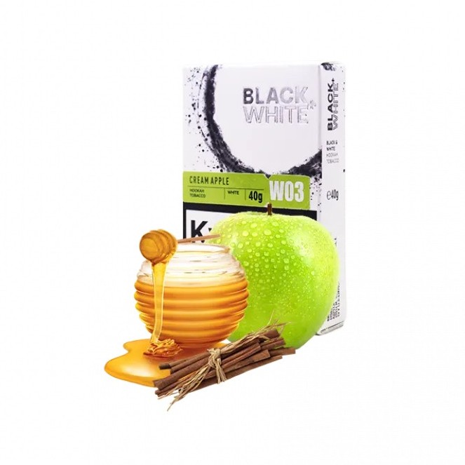 Табак Black&White Cream apple (Яблоко, мёд, корица, 40 г)