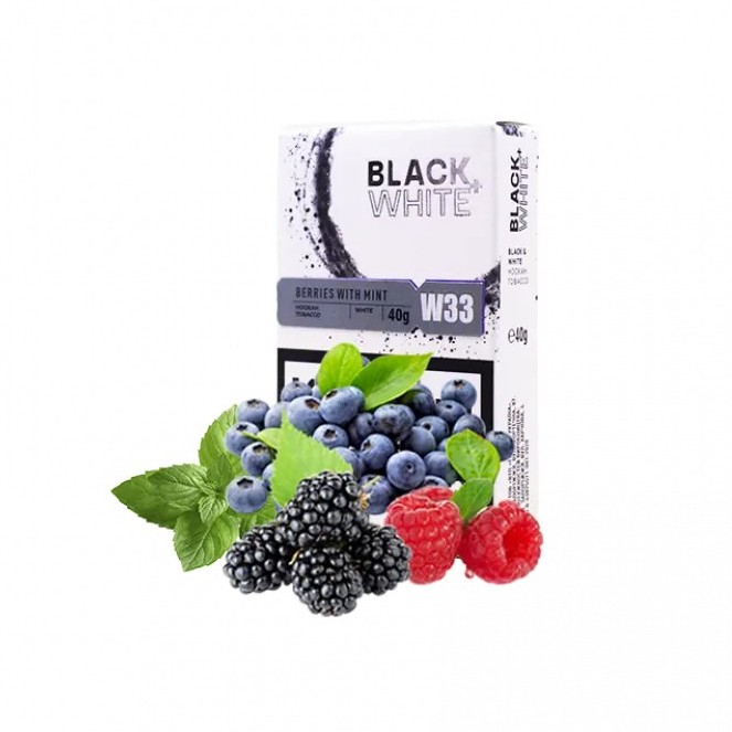 Табак Black&White Berries with mint (Мята, ягоды, 40 г)