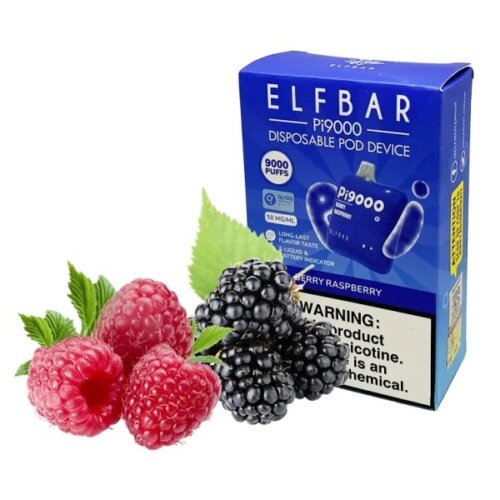 Elf Bar Pi9000 Berry raspberry (Малина, Ежевика) Одноразовый POD