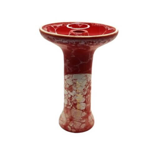 Чаша для кальяну 2x2 Medium Red and white mramor (Білий, Червоний)