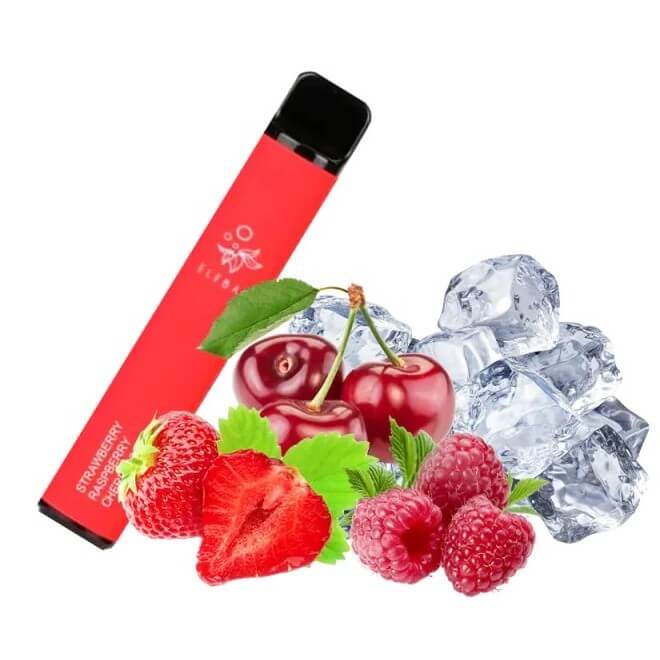 Elf Bar 1500 Strawberry raspberry cherry ice (Клубника, Малина, Вишня, Лед)