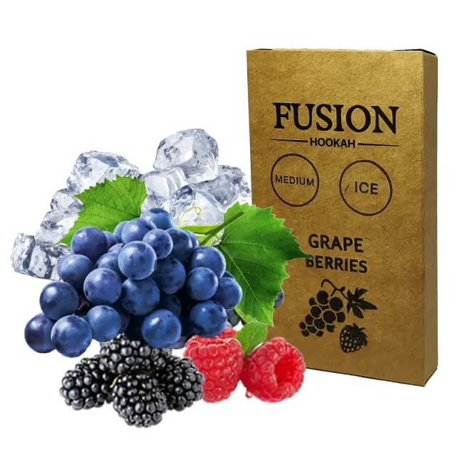 Табак Fusion Medium Ice Grape Berries (Виноград, Ягоды, Лед, 100 г)