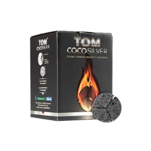 Кокосовый уголь для кальяна Tom Cococha Silver (1 кг, 60 шт, сегмент)