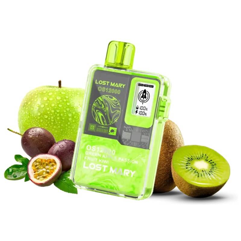 Одноразовый POD Lost Mary OS12000 Green Apple Passion Fruit Kiwi (Яблоко, Маракуйя, Киви)