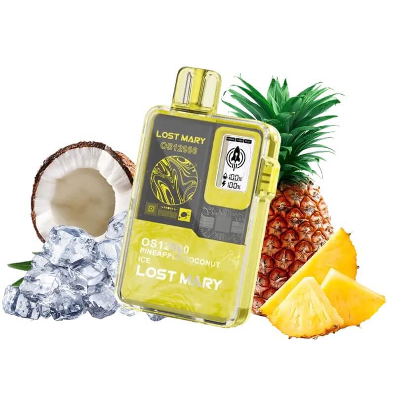 Одноразовый POD Lost Mary OS12000 Pineapple Coconut Ice (Ананас, Кокос, Лед)