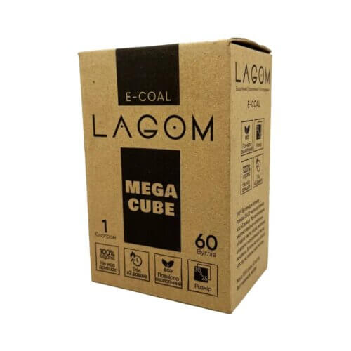 Кокосовый уголь для кальяна Lagom (1 кг, 60 шт., р25x30)