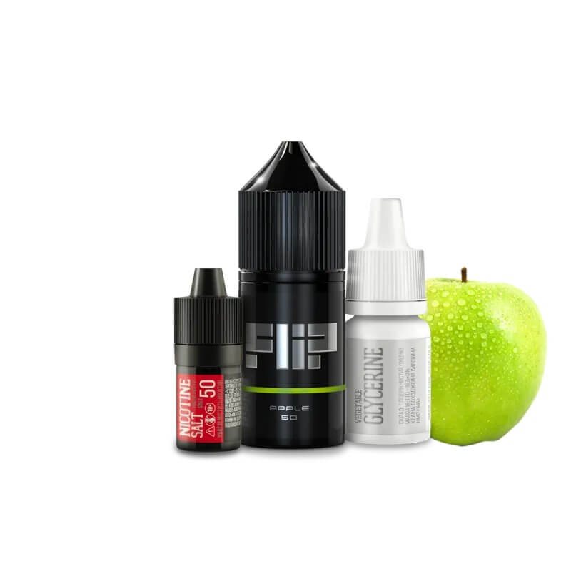 Набор для самозамеса Flip salt Apple (Яблоко, 50 мг, 30 мл) Набор для самозамеса Flip salt Apple (Яблоко, 50 мг, 30 мл)