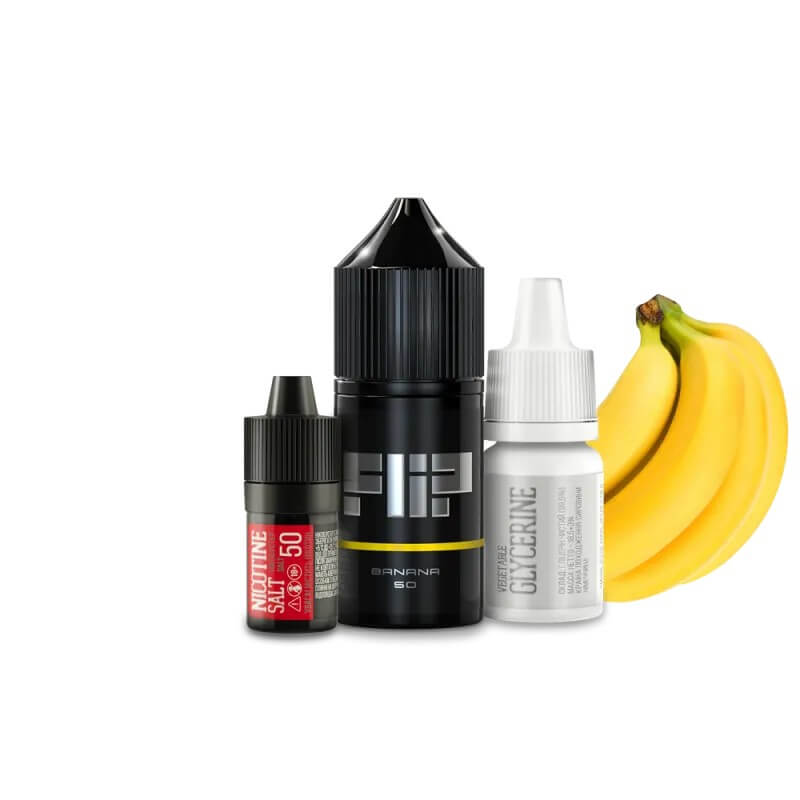 Набор для самозамеса Flip salt Banana (Банан, 50 мг, 30 мл) Набор для самозамеса Flip salt Banana (Банан, 50 мг, 30 мл)