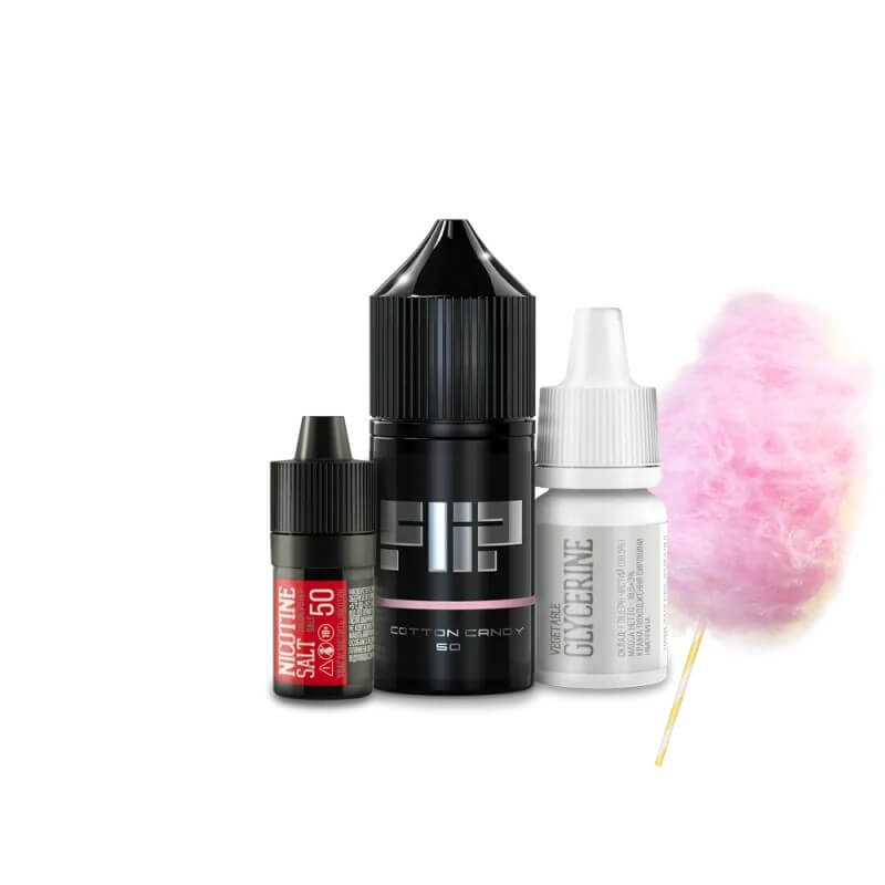 Набор для самозамеса Flip salt Cotton Candy (Сахарная Вата, 50 мг, 30 мл) Набор для самозамеса Flip salt Cotton Candy (Сахарная Вата, 50 мг, 30 мл)