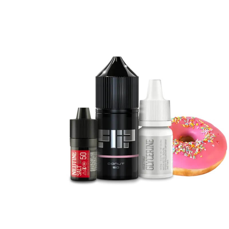 Набор для самозамеса Flip salt Donut (Пончик, 50 мг, 30 мл) Набор для самозамеса Flip salt Donut (Пончик, 50 мг, 30 мл)