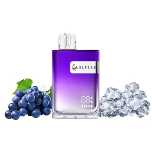 Одноразовый POD Elf Bar CR8000 Grape Ice (Виноград, Лёд)