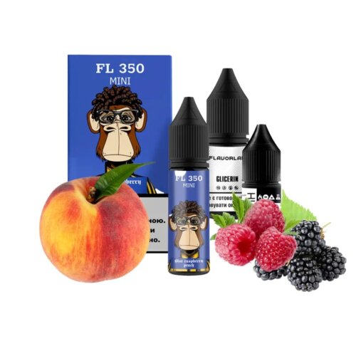 Набор для самозамеса Flavorlab FL350 mini Blue Raspberry Peach (Голубая малина, Персик, 15 мл)