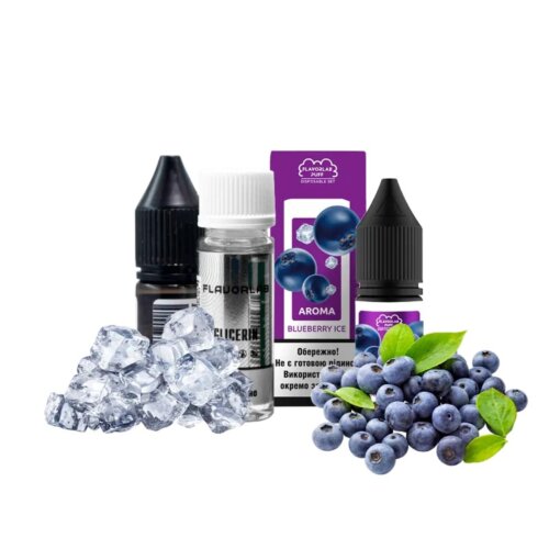 Набор для самозамеса Flavorlab Puff Blueberry ice (Черника, Лёд, 10 мл)