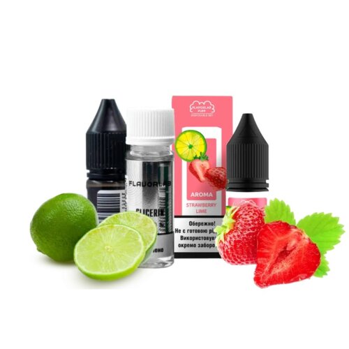 Набор для самозамеса Flavorlab Puff Strawberry lime (Клубника, Лайм, 10 мл)