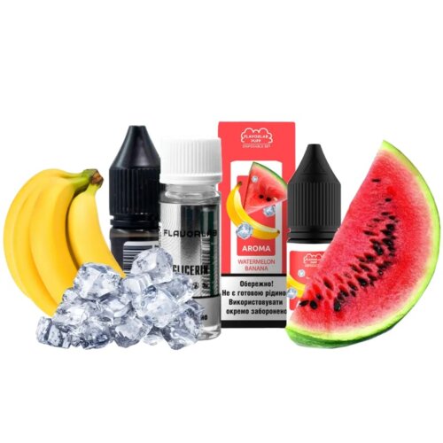 Набор для самозамеса Flavorlab Puff Watermelon banana (Арбуз, Банан, 10 мл)