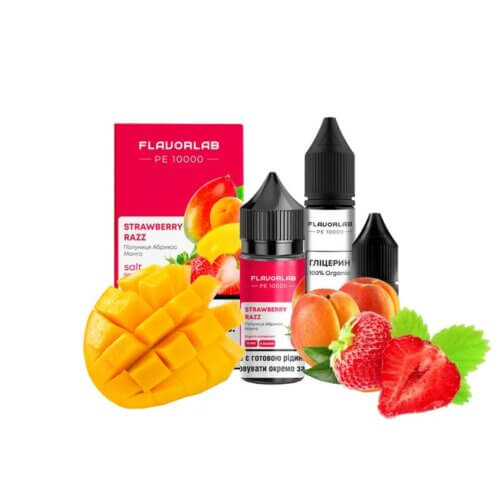 Набор для самозамеса Flavorlab PE 10000 Strawberry Razz (Клубника, абрикос, манго, 30 мл)