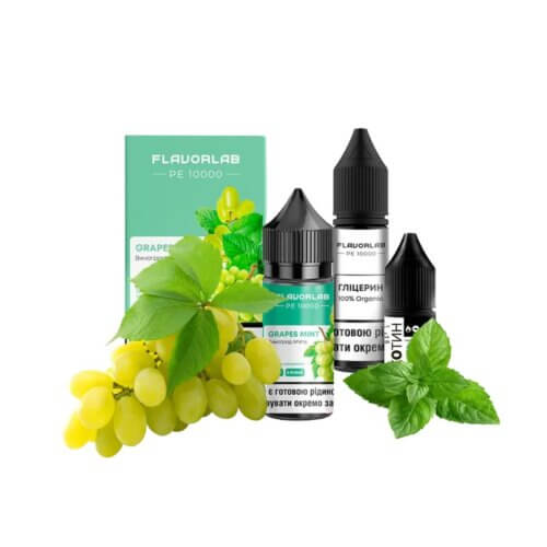 Набор для самозамеса Flavorlab PE 10000 Grape Mint (Виноград, Мята, 30 мл)
