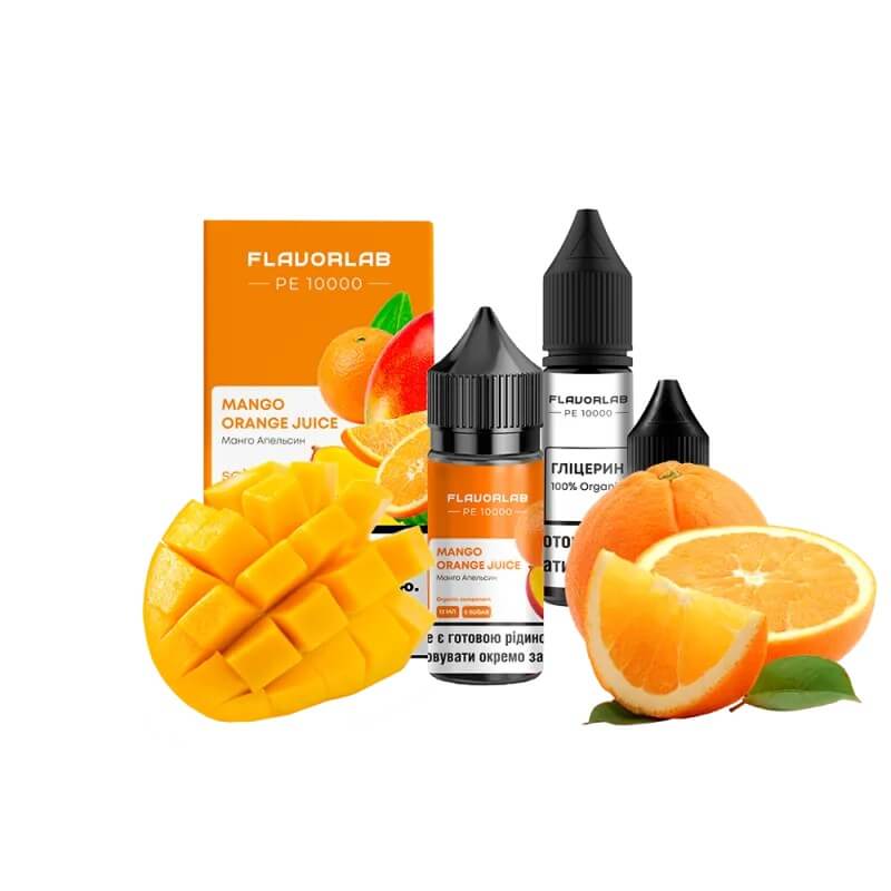 Набор для самозамеса Flavorlab PE 10000 Mango Orange Juice (Манго, Апельсин, 30 мл) Набор для самозамеса Flavorlab PE 10000 Mango Orange Juice (Манго, Апельсин, 30 мл)