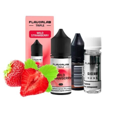 Набор для самозамеса Flavorlab Triple Strong Wild Strawberry (Клубника, 30 мл)