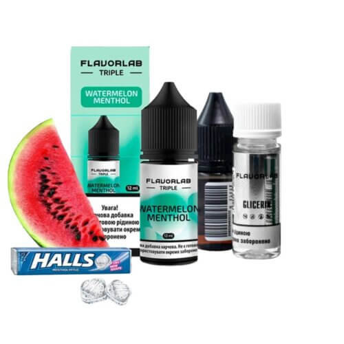 Набор для самозамеса Flavorlab Triple Strong Watermelon Menthol (Арбуз, Ментол, 30 мл)