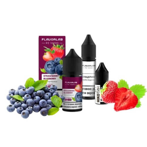 Набор для самозамеса Flavorlab PE 10000 Strawberry Blueberry (Клубника, Черника, 30 мл)